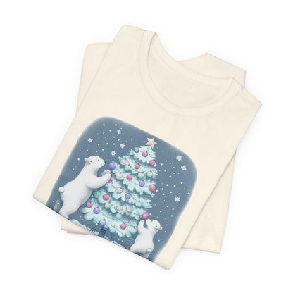 Polar Bear Family Decorating Christmas Tree Unisex T-Shirt