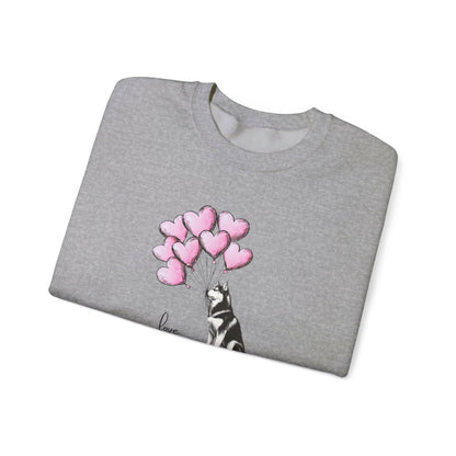 Siberian Husky Balloon Crewneck Sweatshirt