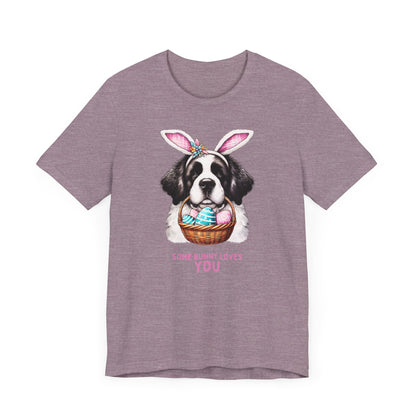 Saint Bernard Easter Bunny Unisex Tee - Some Bunny Loves You T-Shirt