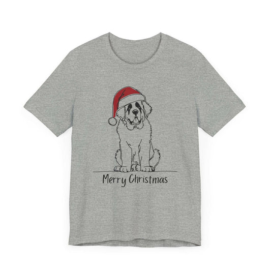 Merry Christmas Saint Bernard Dog Unisex Jersey Tee