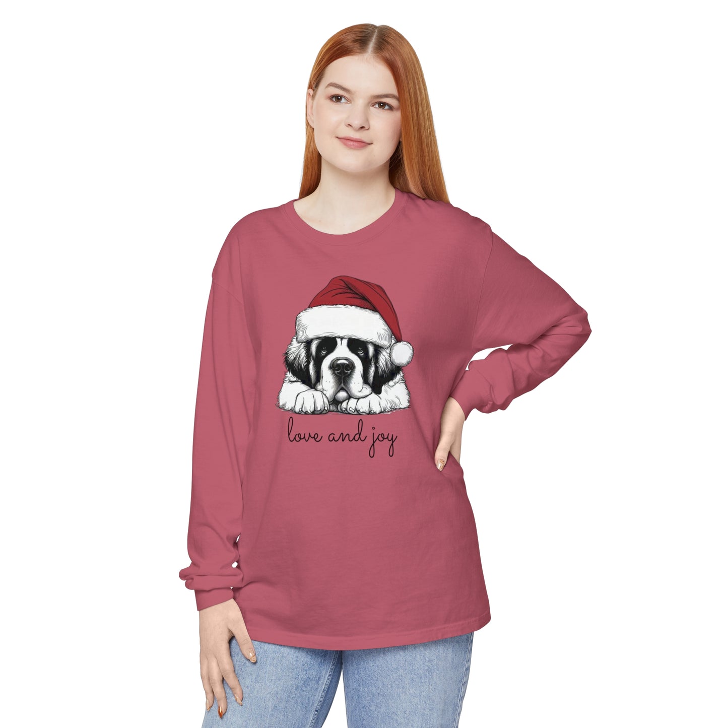 Dog-Themed Long Sleeve T-Shirt - 'Love and Joy' for Pet Lovers