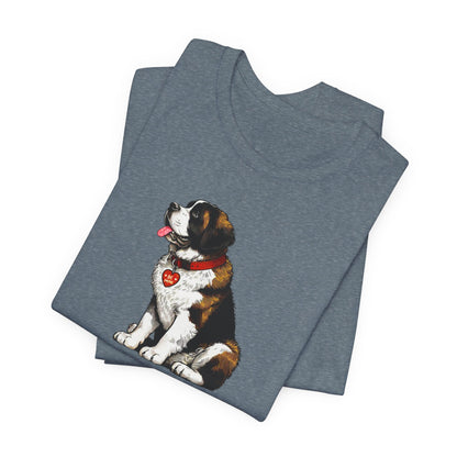 Saint Bernard Dog Valentine's Day Tee - Unisex T-Shirt