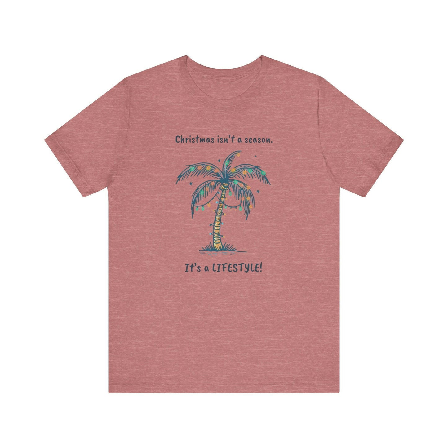 Tropical Christmas Tee- Hawaii Life Tropical Palm Tree