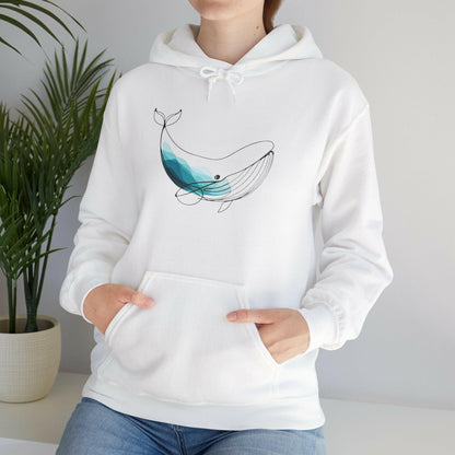 Whale Line Drawing Hoodie