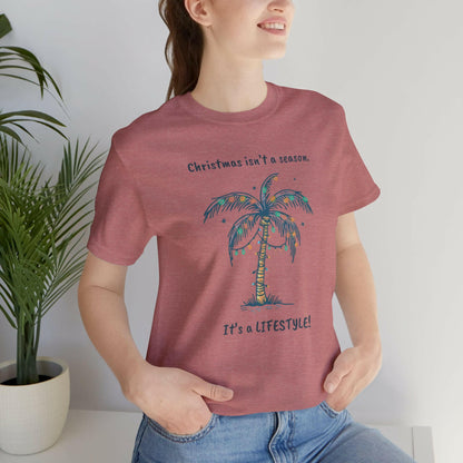 Tropical Christmas Tee- Hawaii Life Tropical Palm Tree