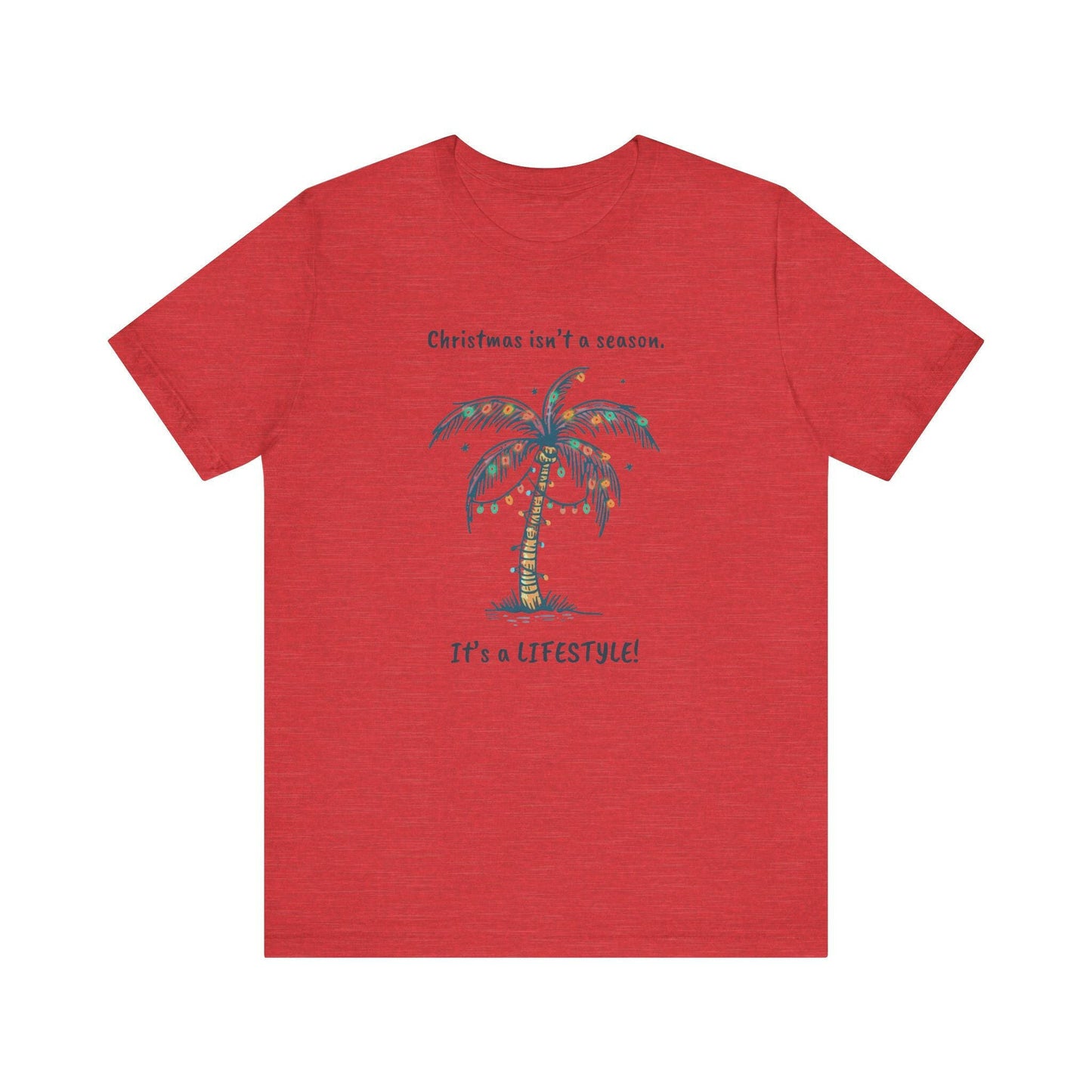 Tropical Christmas Tee- Hawaii Life Tropical Palm Tree