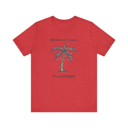 Tropical Christmas Tee- Hawaii Life Tropical Palm Tree