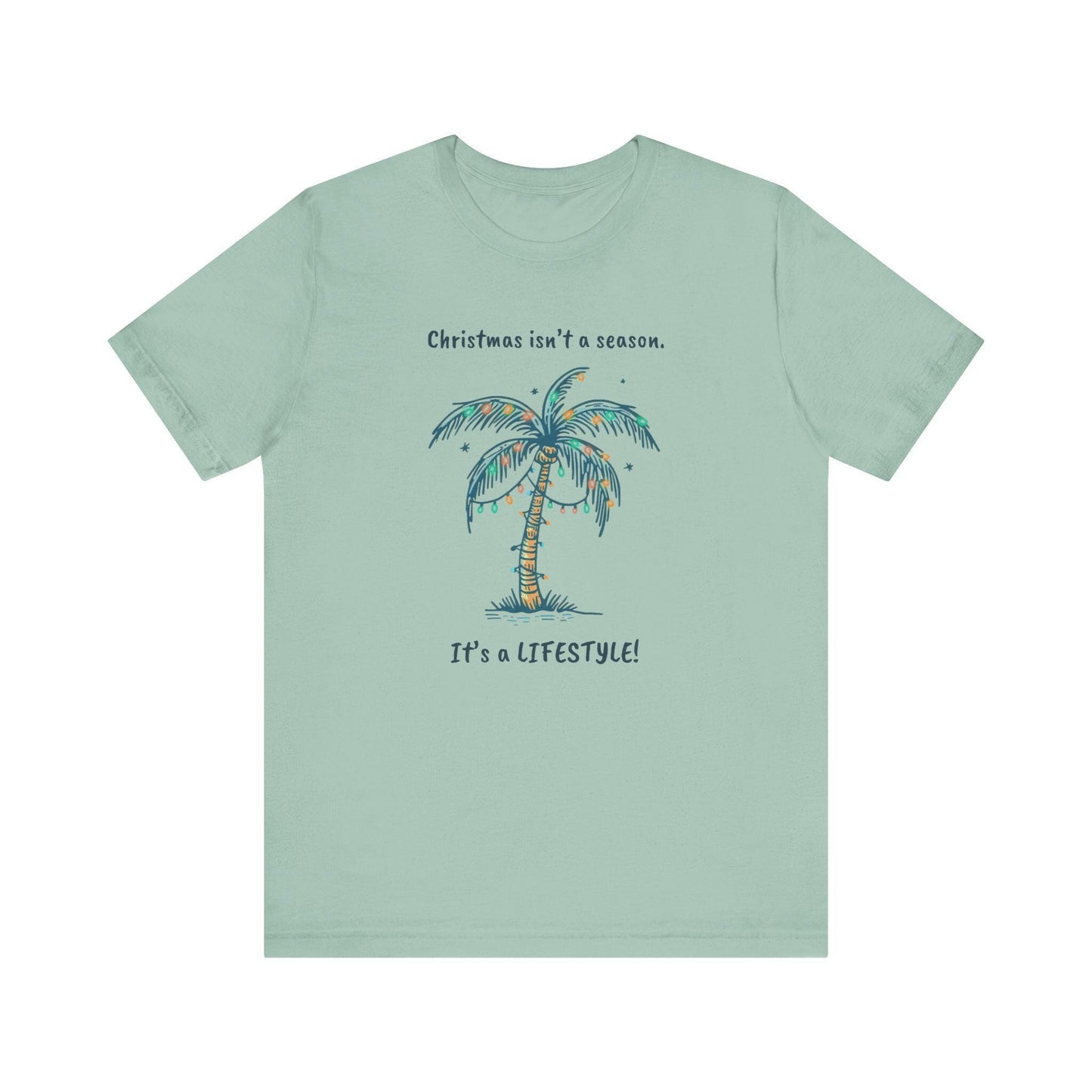 Tropical Christmas Tee- Hawaii Life Tropical Palm Tree