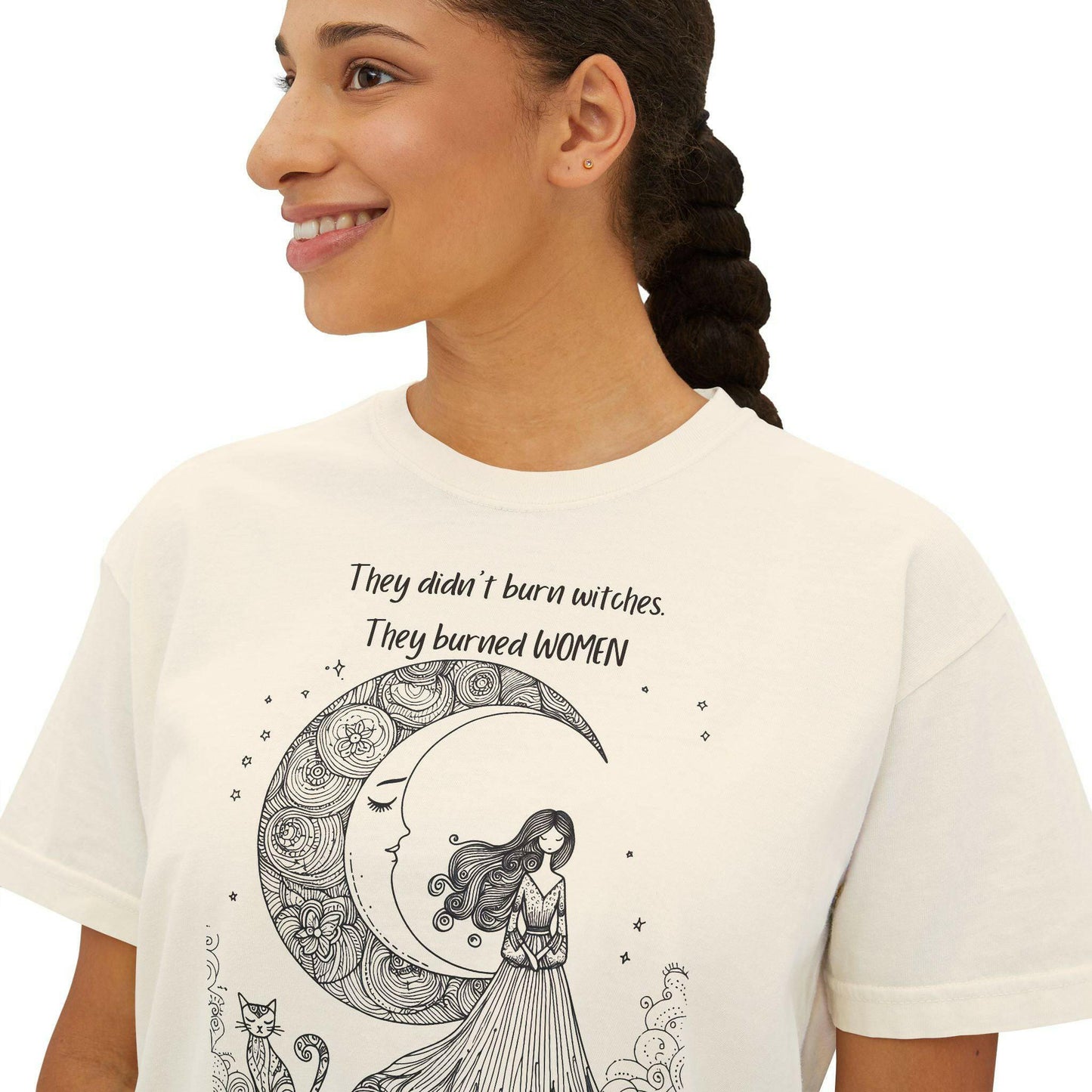 Empowering Women's Boxy Tee - 'They Didn't Burn Witches, They Burned Women'