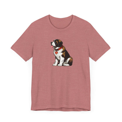 Saint Bernard Dog Valentine's Day Tee - Unisex T-Shirt