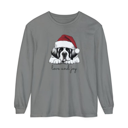 Dog-Themed Long Sleeve T-Shirt - 'Love and Joy' for Pet Lovers