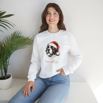 Santa Hat Saint Bernard Crewneck Sweatshirt