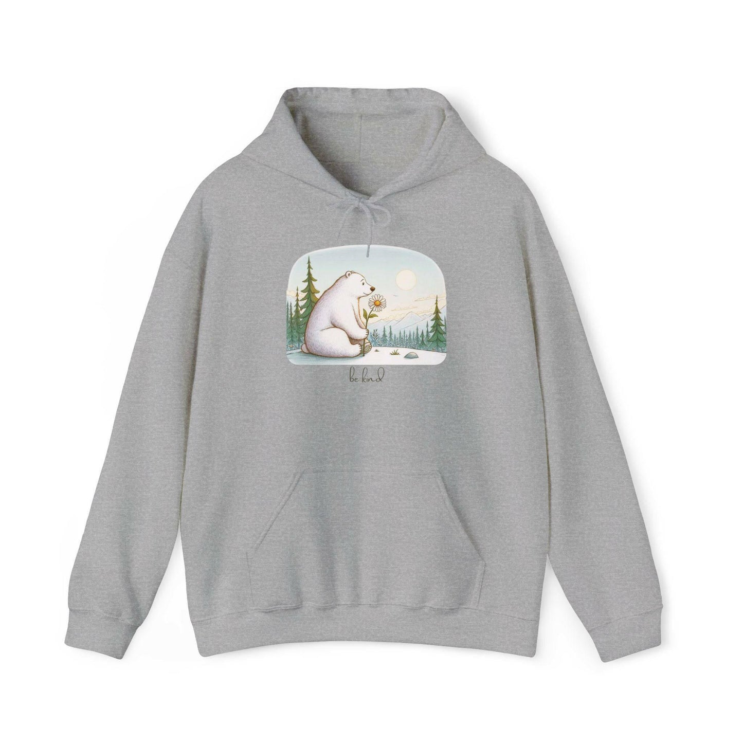 Polar Bear Daisy 'be kind' Hoodie Sweatshirt