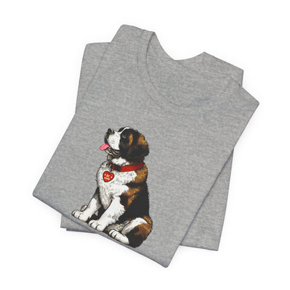 Saint Bernard Dog Valentine's Day Tee - Unisex T-Shirt