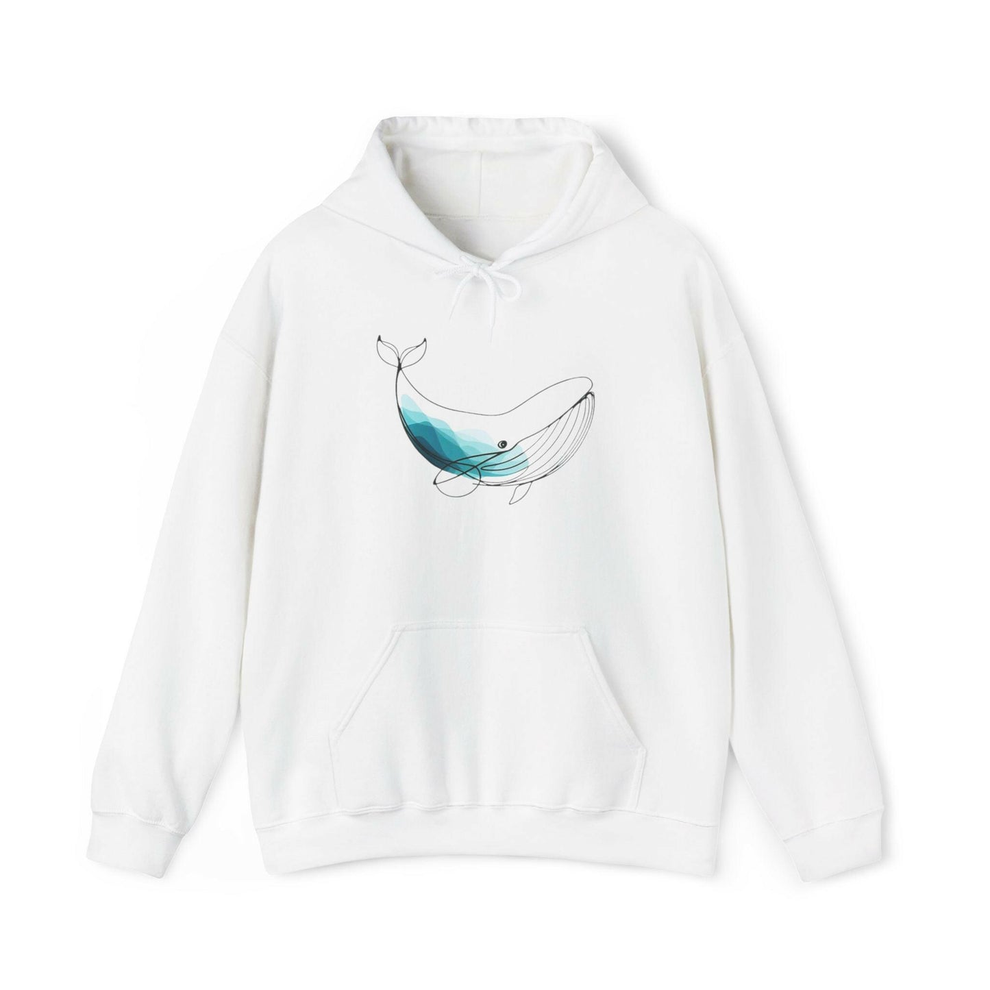 Whale Line Drawing Hoodie