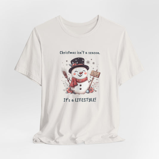 Christmas Snowman Unisex Short Sleeve Tee