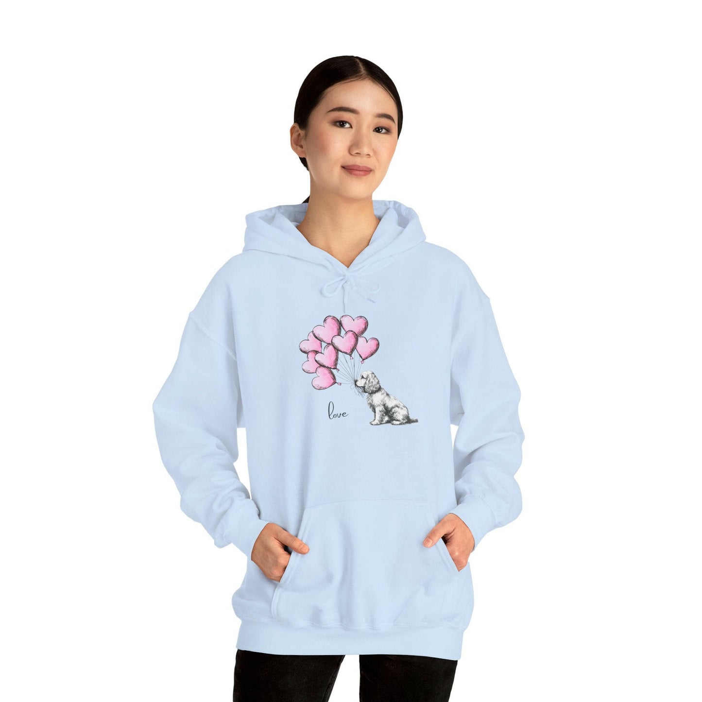 Cocker Spaniel Dog Holding Balloons Hoodie Sweatshirt