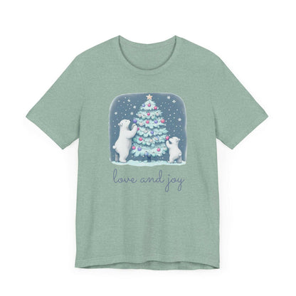 Polar Bear Family Decorating Christmas Tree Unisex T-Shirt