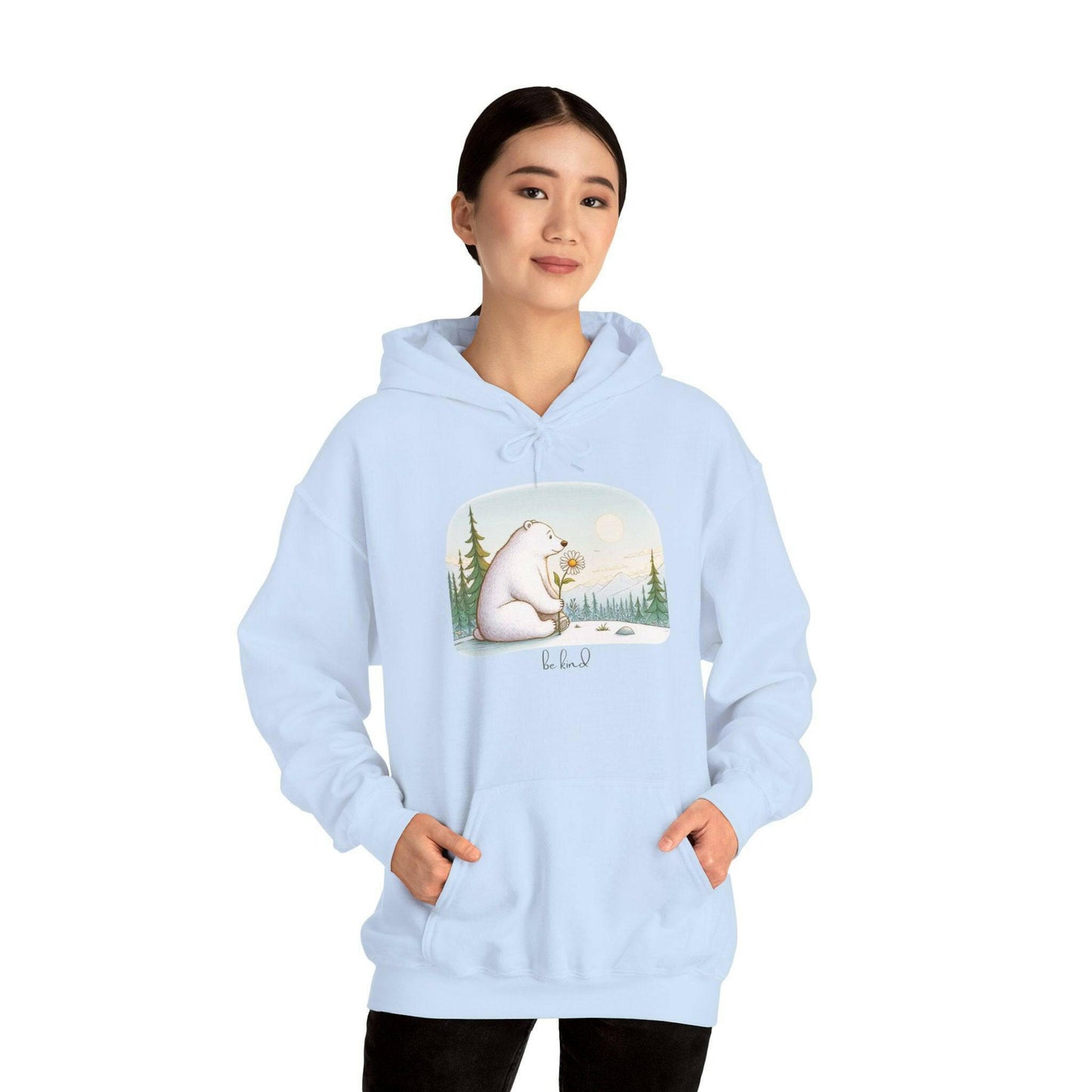 Polar Bear Daisy 'be kind' Hoodie Sweatshirt