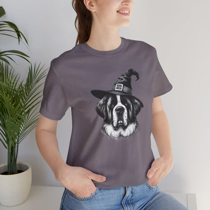 Saint Bernard Witch Hat Halloween Tee