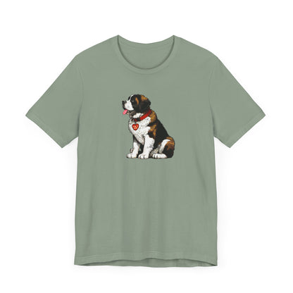 Saint Bernard Dog Valentine's Day Tee - Unisex T-Shirt