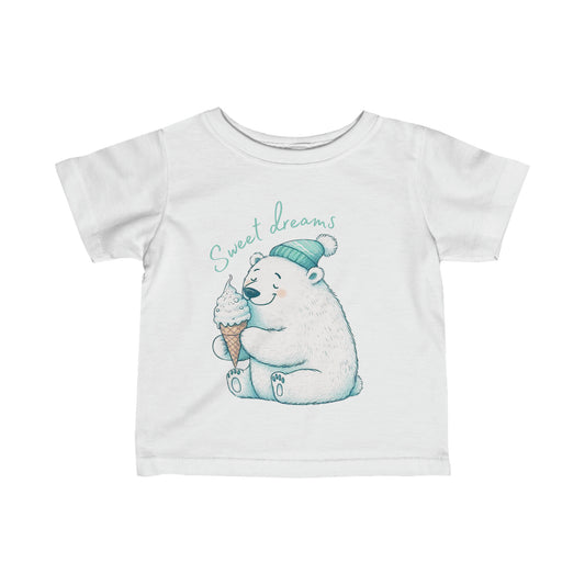 Sweet Dreams Polar Bear Eating Ice cream Cone Infant Fine Jersey Tee