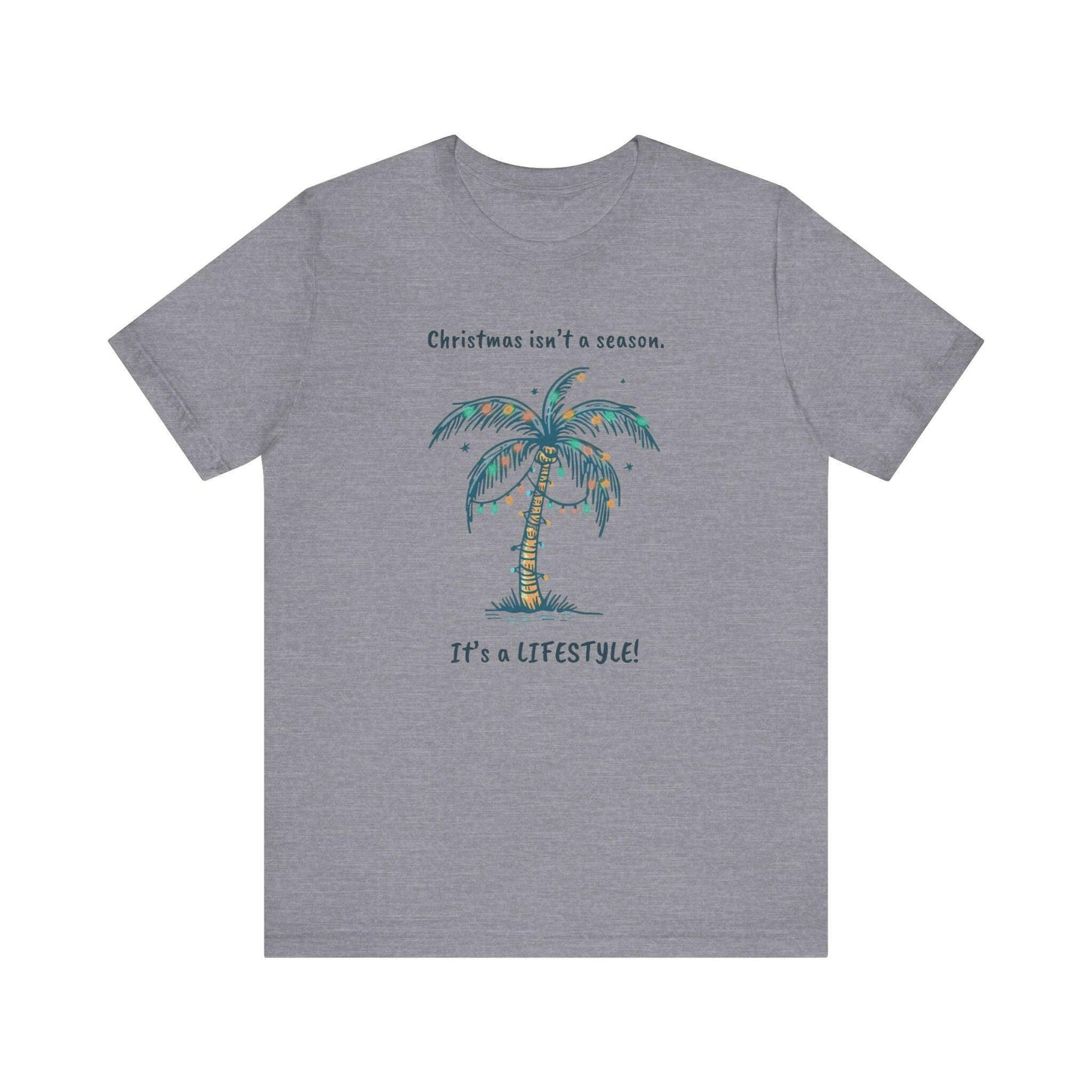 Tropical Christmas Tee- Hawaii Life Tropical Palm Tree