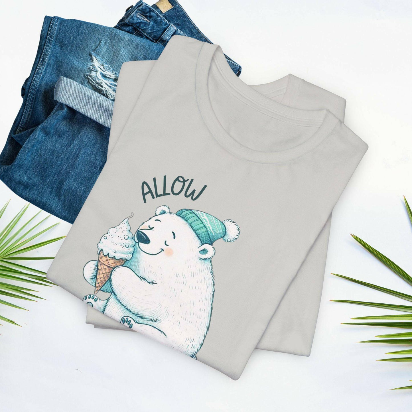 Whimsical Polar Bear Ice Cream Tee - Spread Joy and Positivity