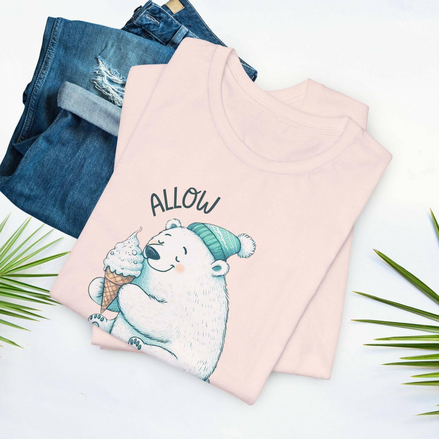 Whimsical Polar Bear Ice Cream Tee - Spread Joy and Positivity