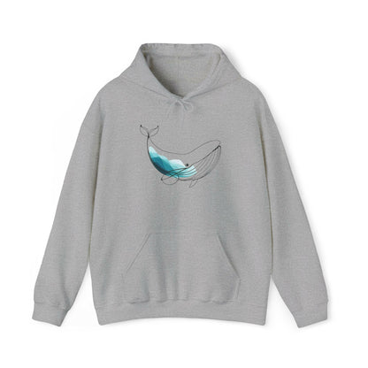 Whale Line Drawing Hoodie