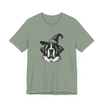 Saint Bernard Witch Hat Halloween Tee