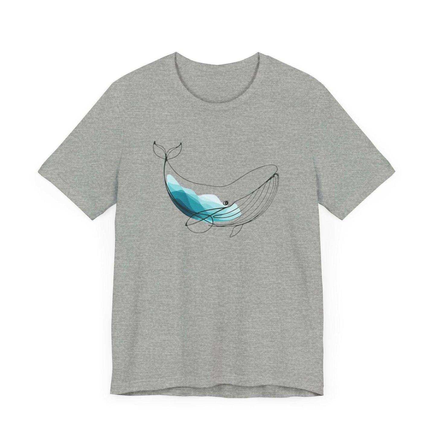 Artistic Geometric Whale T-Shirt - Ocean-Themed Graphic Tee