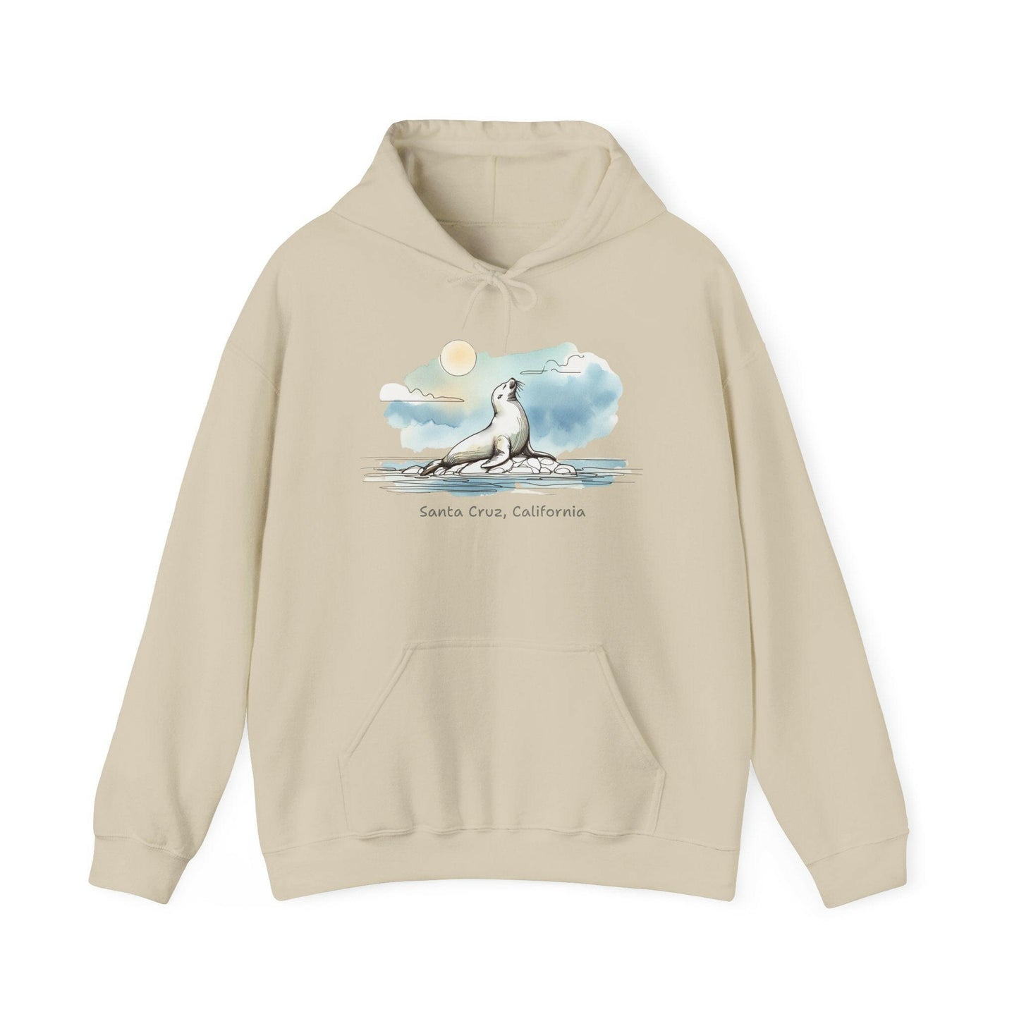 Santa Cruz California Seal Sunbathing Hoodie