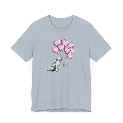 Dog Lover T-Shirt Labrador Retriever Holding Heart Balloons