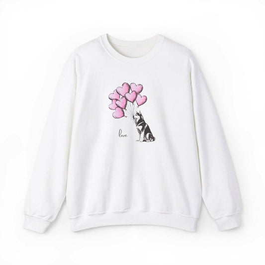 Siberian Husky Balloon Crewneck Sweatshirt